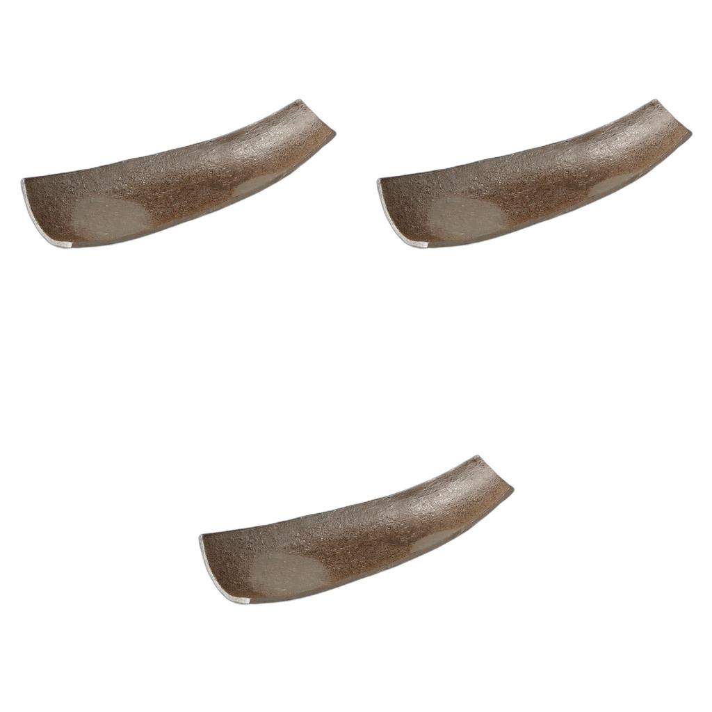 Set of 3 Charcoal Clay Ware Plates x x Ceramic Ware Plates by Setomonohonpo [28.4 11.5 4.9 cm]