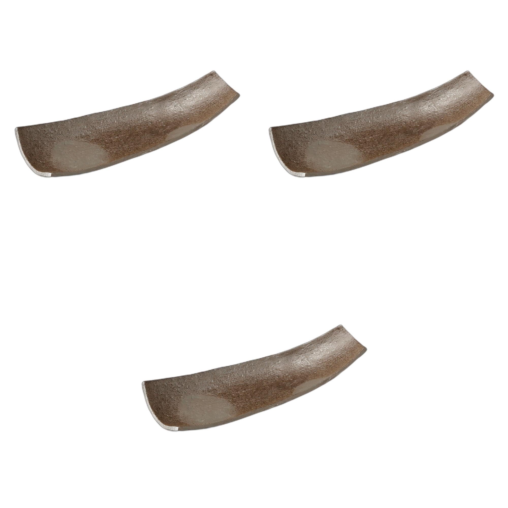 

Set of 3 Charcoal Clay Ware Plates x x Ceramic Ware Plates by Setomonohonpo [28.4 11.5 4.9 cm]