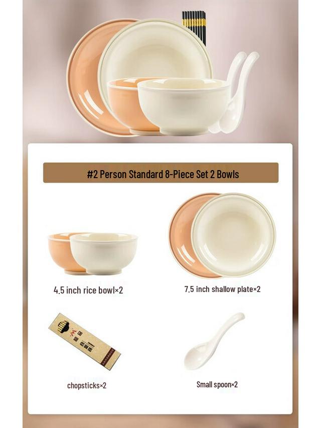 Kangmo Cream Style 8-Piece Ceramic Dinnerware Set for 2