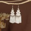Retro Miao Silver Tassel Earrings: Ethnic Yunnan Long Dangle Women's Jewelry