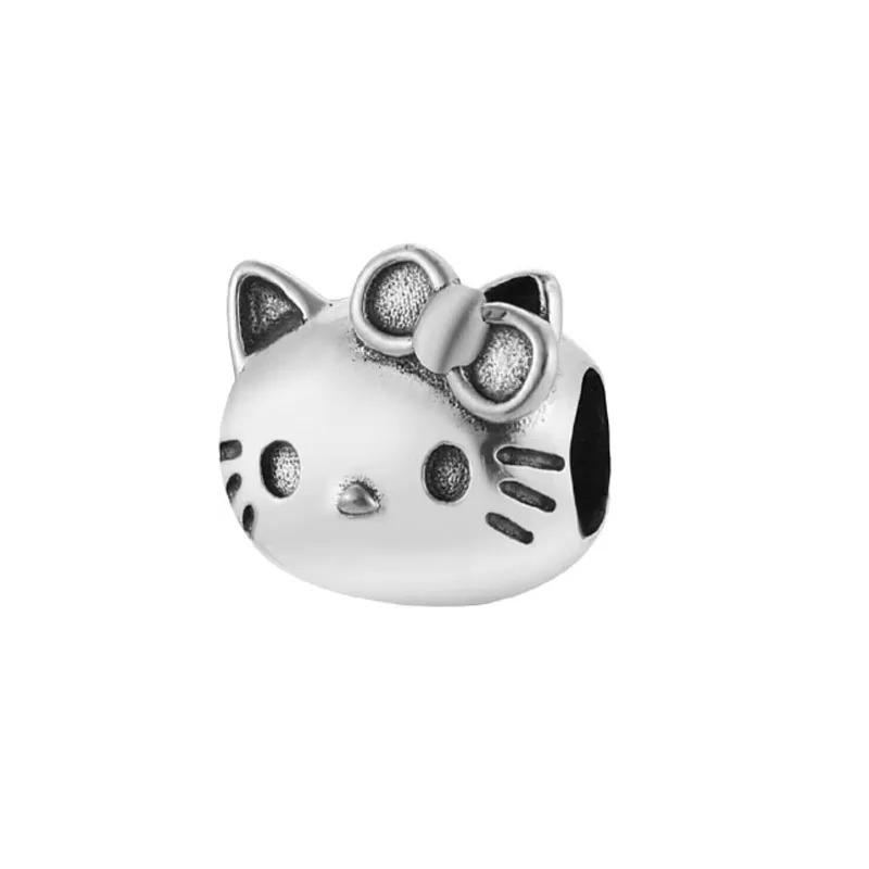 925 Silver,Cartoon Cute Cat,Dog Bead Pendant,Suitable for Original Bracelet DIY Accessories,Exquisite Jewelry