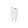 Chargeur USB-C/PD Et USB-A 30W - Charge Rapide Double - 81x36x15 Mm - Blanc - Tension Universelle 100-240V