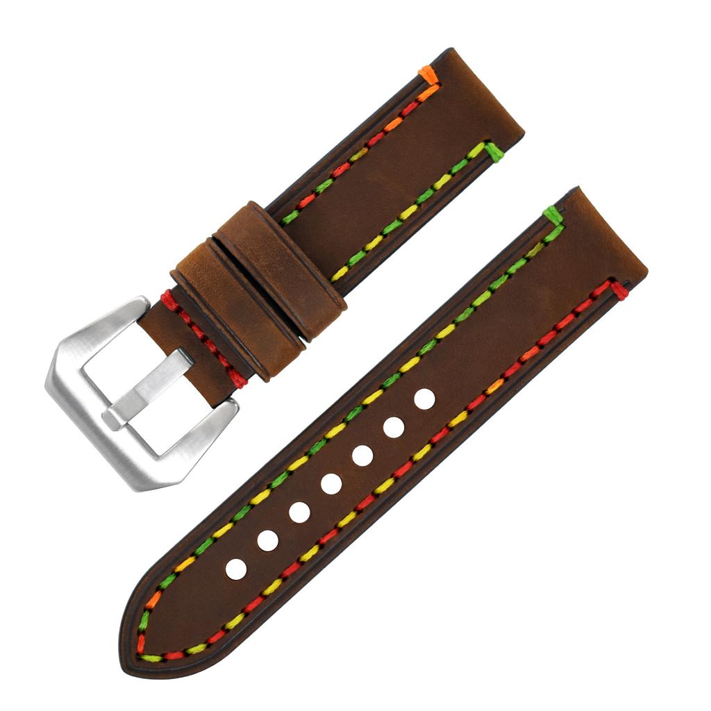 22 Get The Goods, Crazy Horse Leather Strap, High-Quality First-Layer Cowhide Handmade Strap, Watch Accessories.