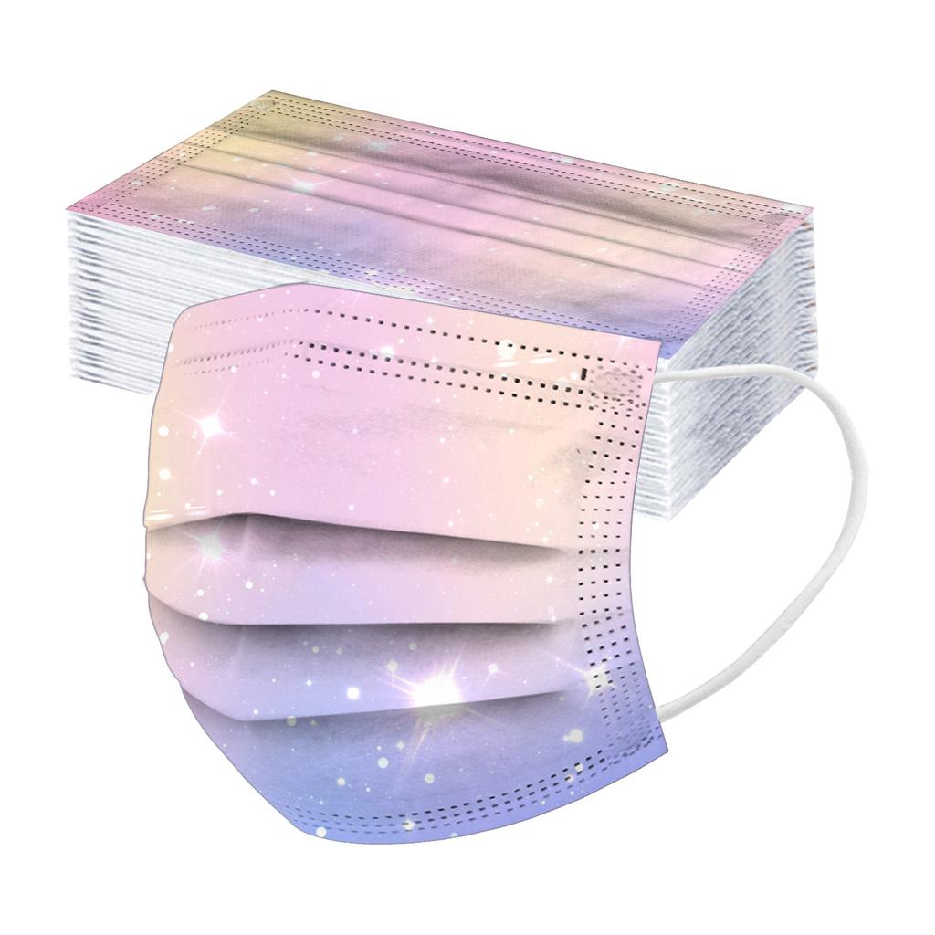 Children's Disposable Tie-dye Starry-sky Printed Mask Disposable Face Mask Ear Loop Mask 50PCS
