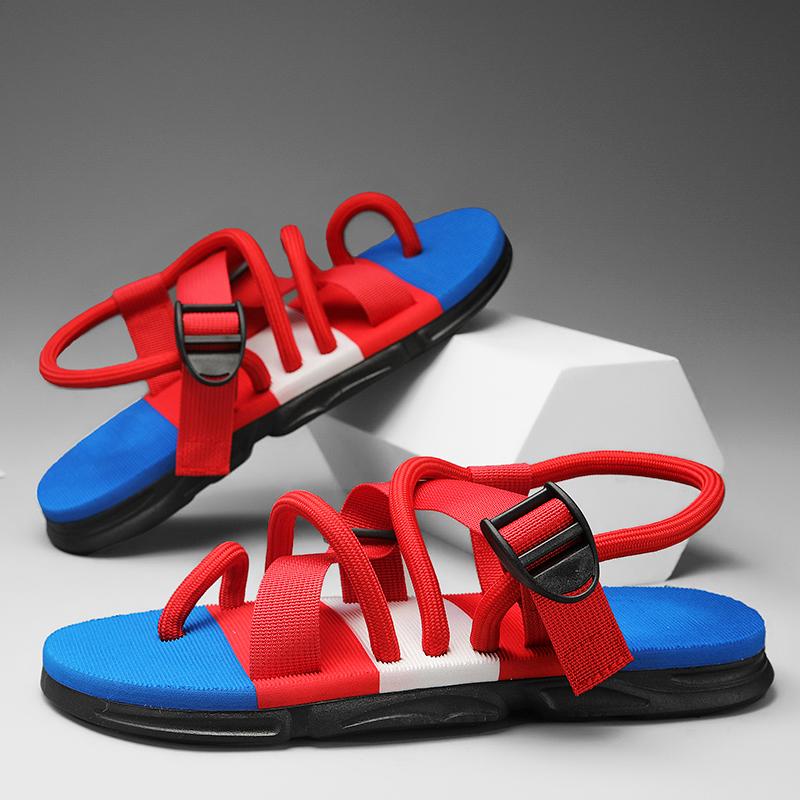 

Тапочки, мужские летние туфли с запахом на щиколотке, нескользящие сандалии, летние мужские тапочки, пляжная обувь для воды, размеры 39–44 39 красный