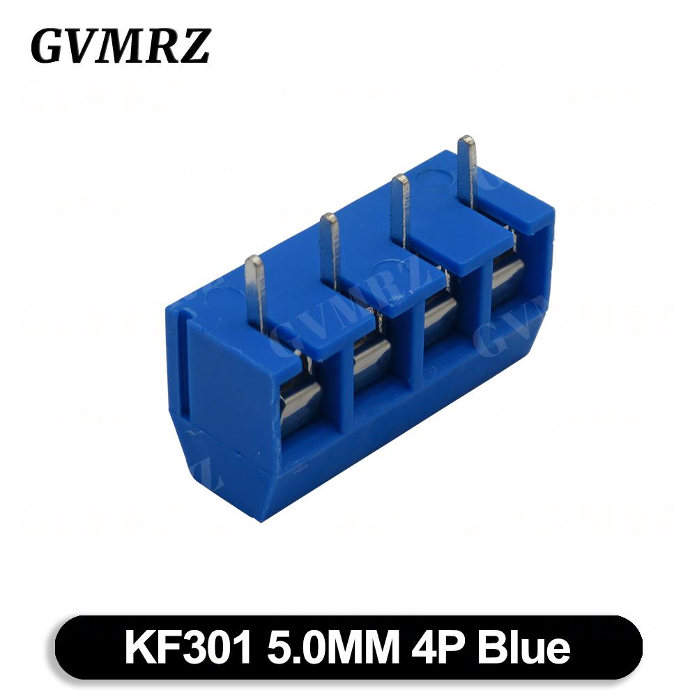 10PCS PCB Terminal Block Connector Pitch 5.0mm KF301 Straight Pin 2P 3P Screw PCB Terminal Blocks Connector Blue Black Green