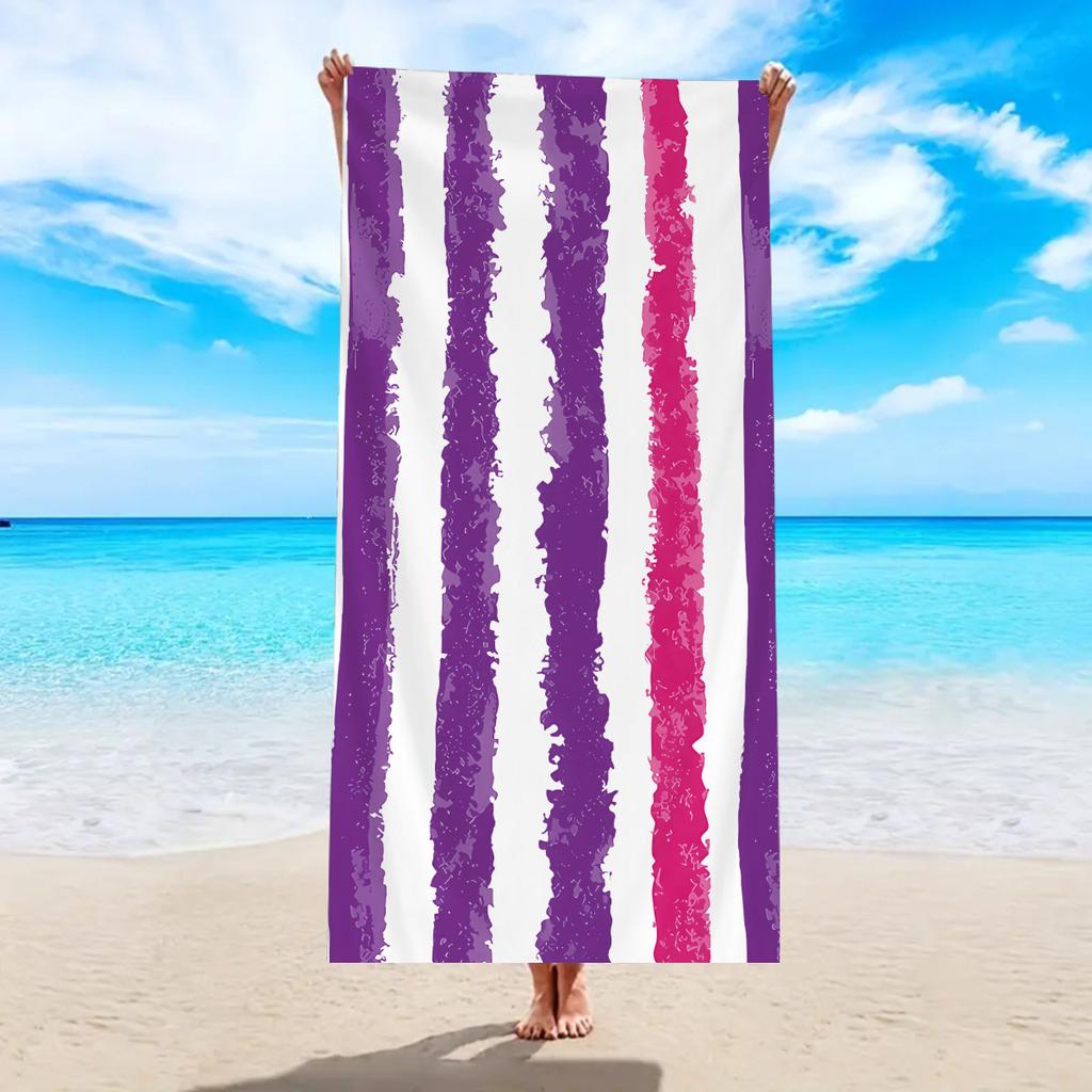 Rainbow Striped Beach Towel Microfiber Quick Dry Bath Towel Soft Sand Free Swimming Pool Travel Yoga Towel for Adults Women Men