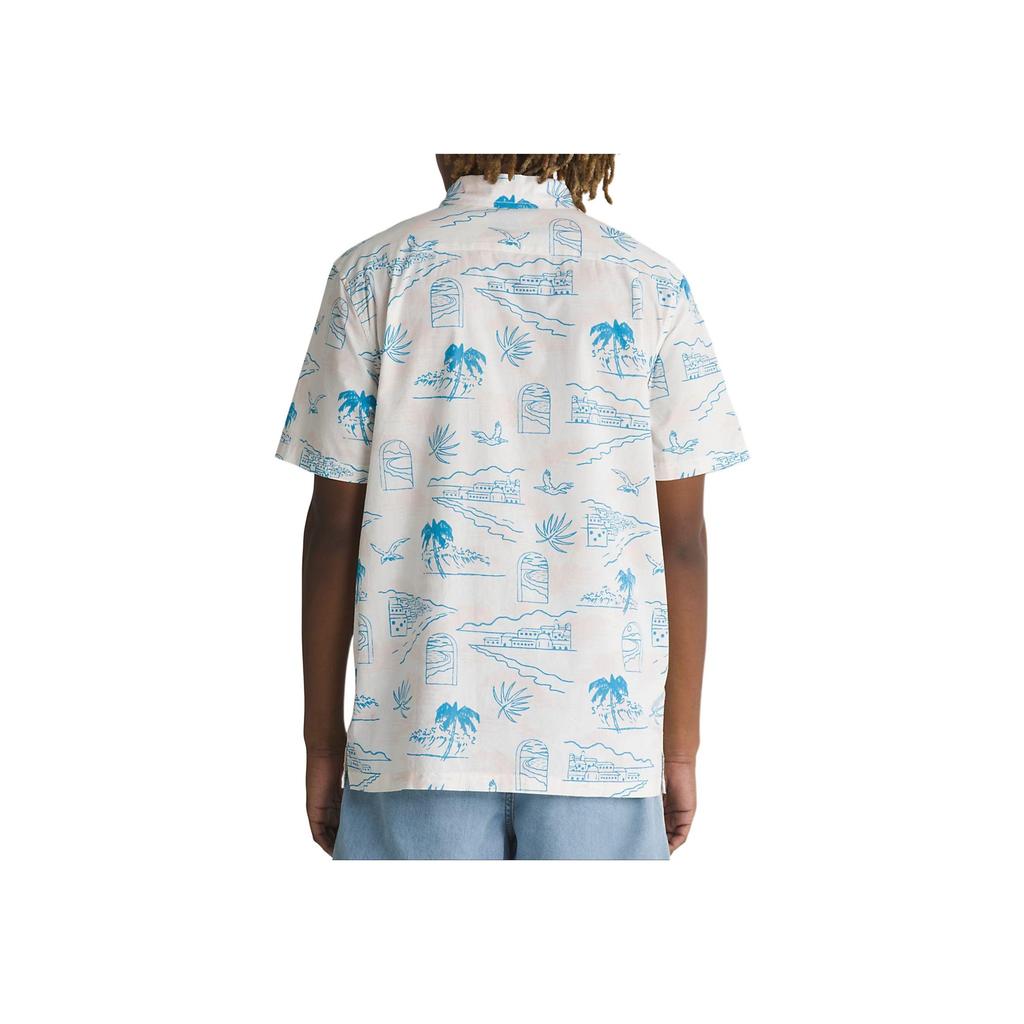Vans Davista Scenic Print Polo Short Sleeve Shirt Men Shirts White VN000G7GFS8