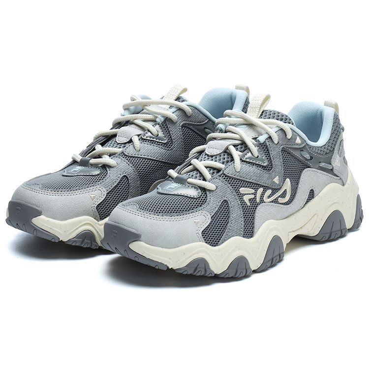 FILA Fluid 4 Fabric Synthetic Leather Cat Paw 4.0 Comfortable Sports Low-Top Lifestyle Shoes Women sneaker Alloy-Gray F12W322107FAD