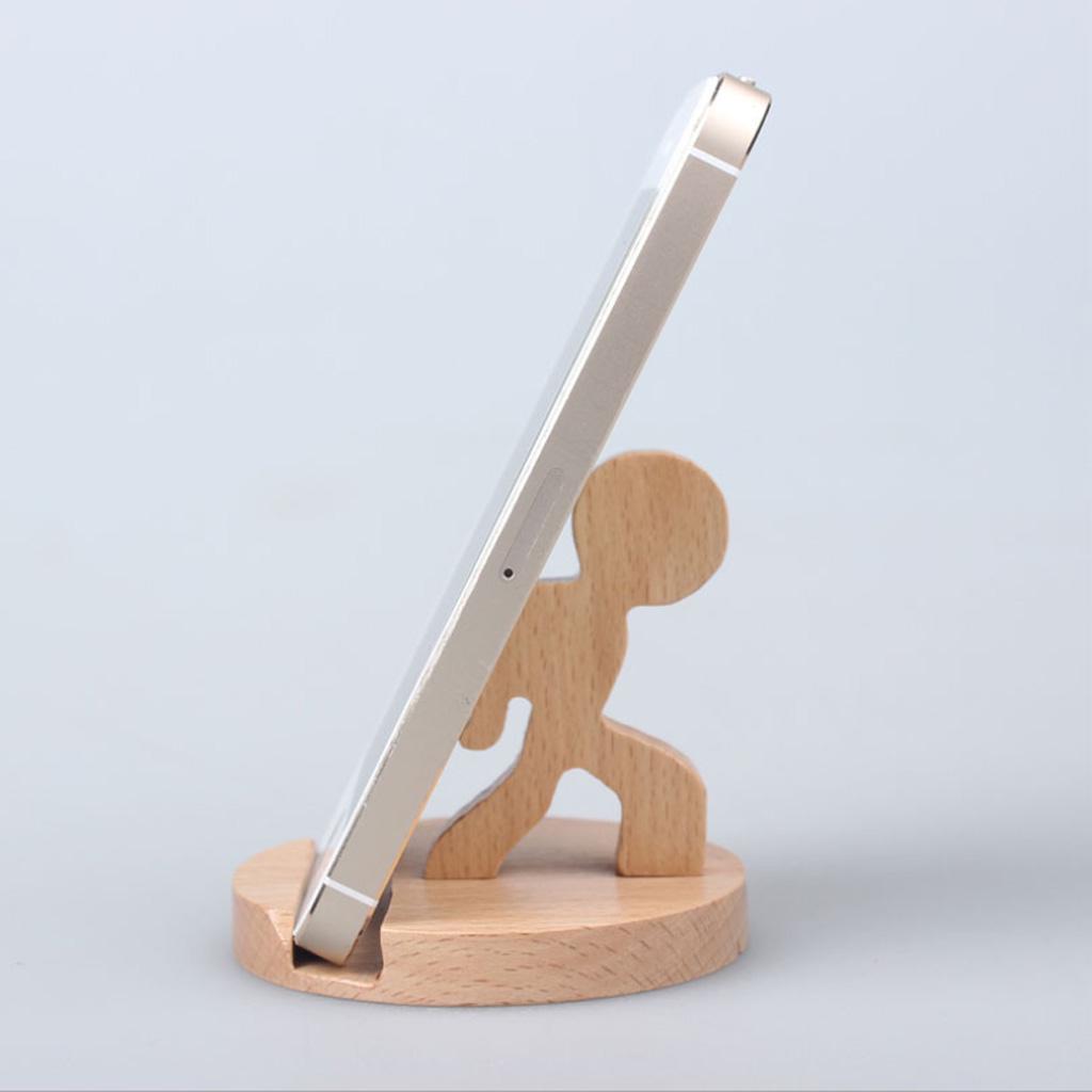 Animal Shaped Solid Wood Phone Stand Holder Universal Desk Tablet Dock for Study and Workspace