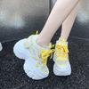 Fashion 9CM New 2025 Chunky Leather Sneakers Summer Casual Vulcanized Shoes Woman High Platform Breathable Mesh Sneakers Sport Dad Shoes
