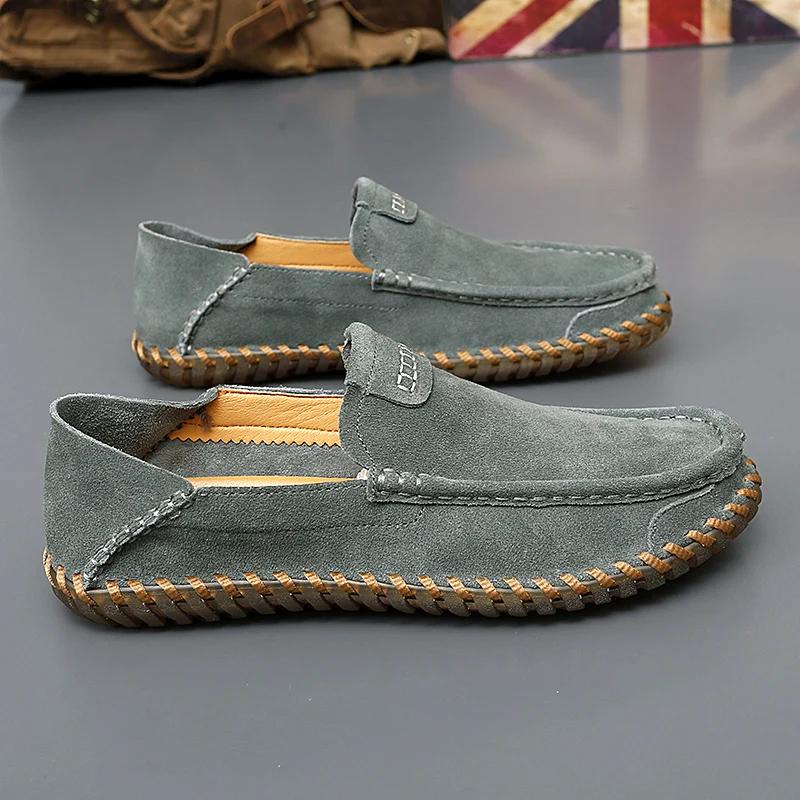 2024 Suede Leather Men Loafers Super Soft Casual Shoes For Men Slip On Male Moccasins Plus Size 38-47 Tenis Masculinos