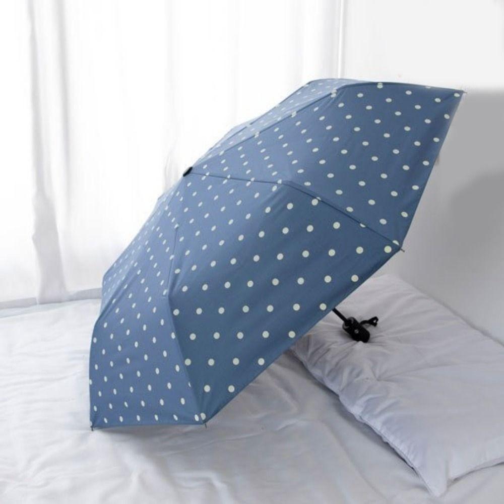 UV Protection Polka Dot Umbrella Automatic/Manual Dual Use Umbrella  for Daily Commuting