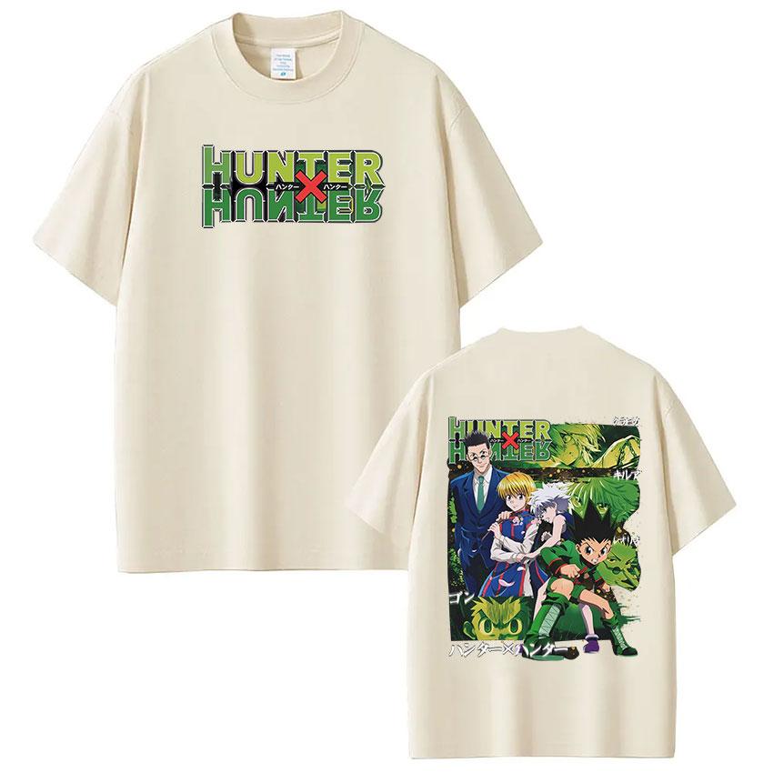 Anime Hunter X Hunter T Shirt GON FREECSS Killua Zoldyck Kurapika Leorio PaladiKnight Tshirt Men Women Cotton Casual Tshirts