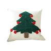 Chenille Embroidered Christmas Tree Pillowcase - Festive Cushion Cover for Sofa and Bed Decor.