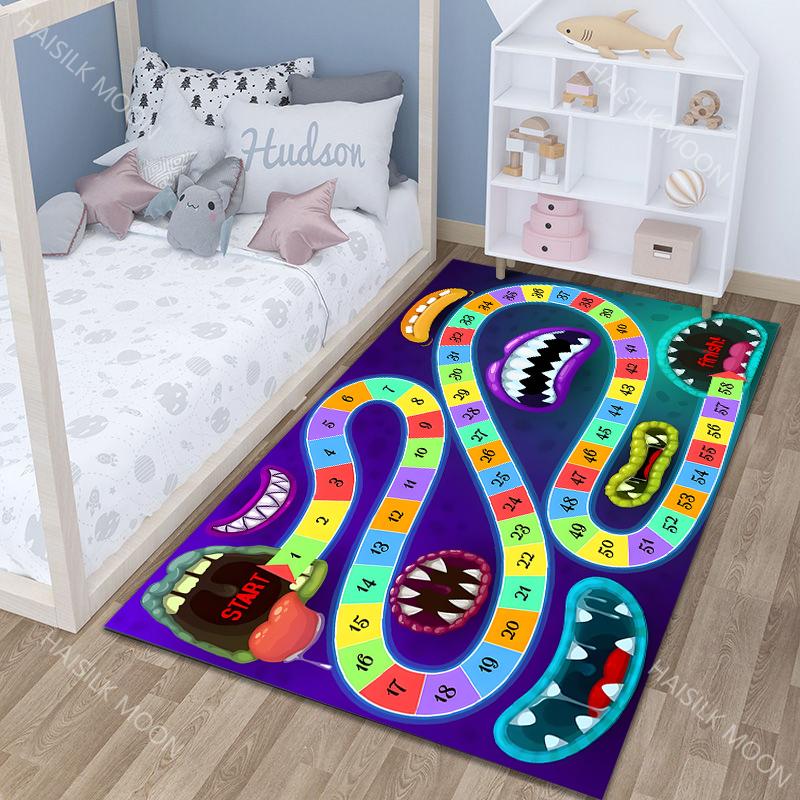 1PC Board Games Pattern Carpet for Living Room Bedroom Sofa Home Decor Non-slip Floor Mat Children's Room Play Rugs