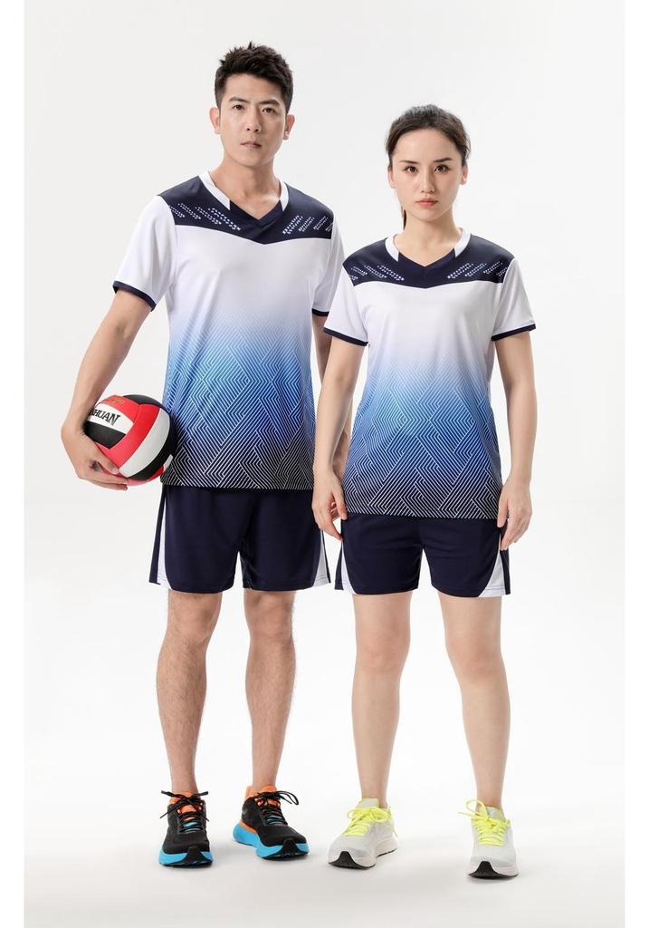 Unisex Volleyball Team Uniform Set - Short Sleeve Jersey and Shorts for Training