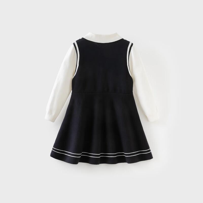Girls  Academy Style Faux Two-Piece Uniform Dress 140cm