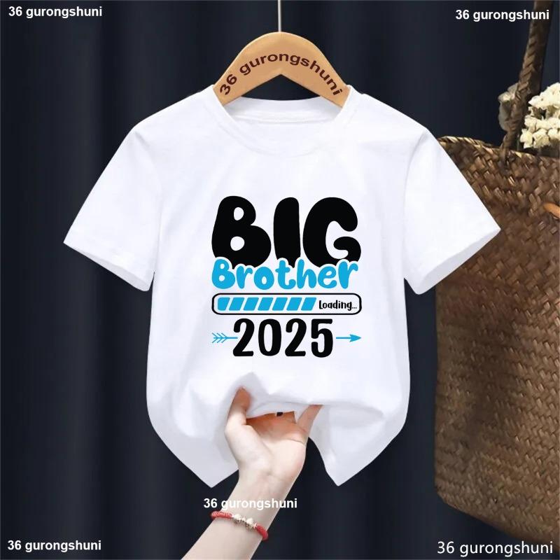 Big Brother Loading 2025 Letter Printed Tshirt Boys Funny Kids Clothes Harajuku Kawaii Children'S Clothing T-Shirt Streetwear