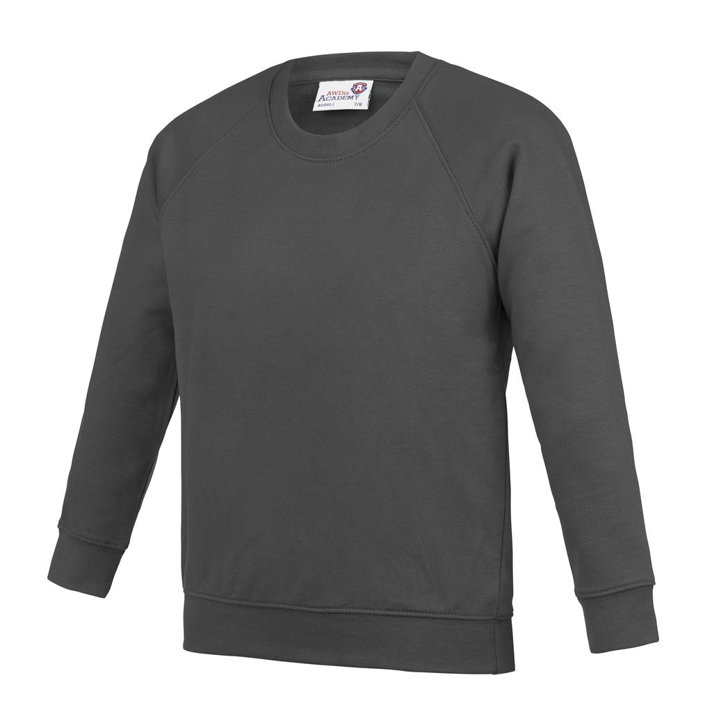 Awdis Academy Childrens/Kids Crew Neck Raglan School Sweatshirt (Pack of 2)