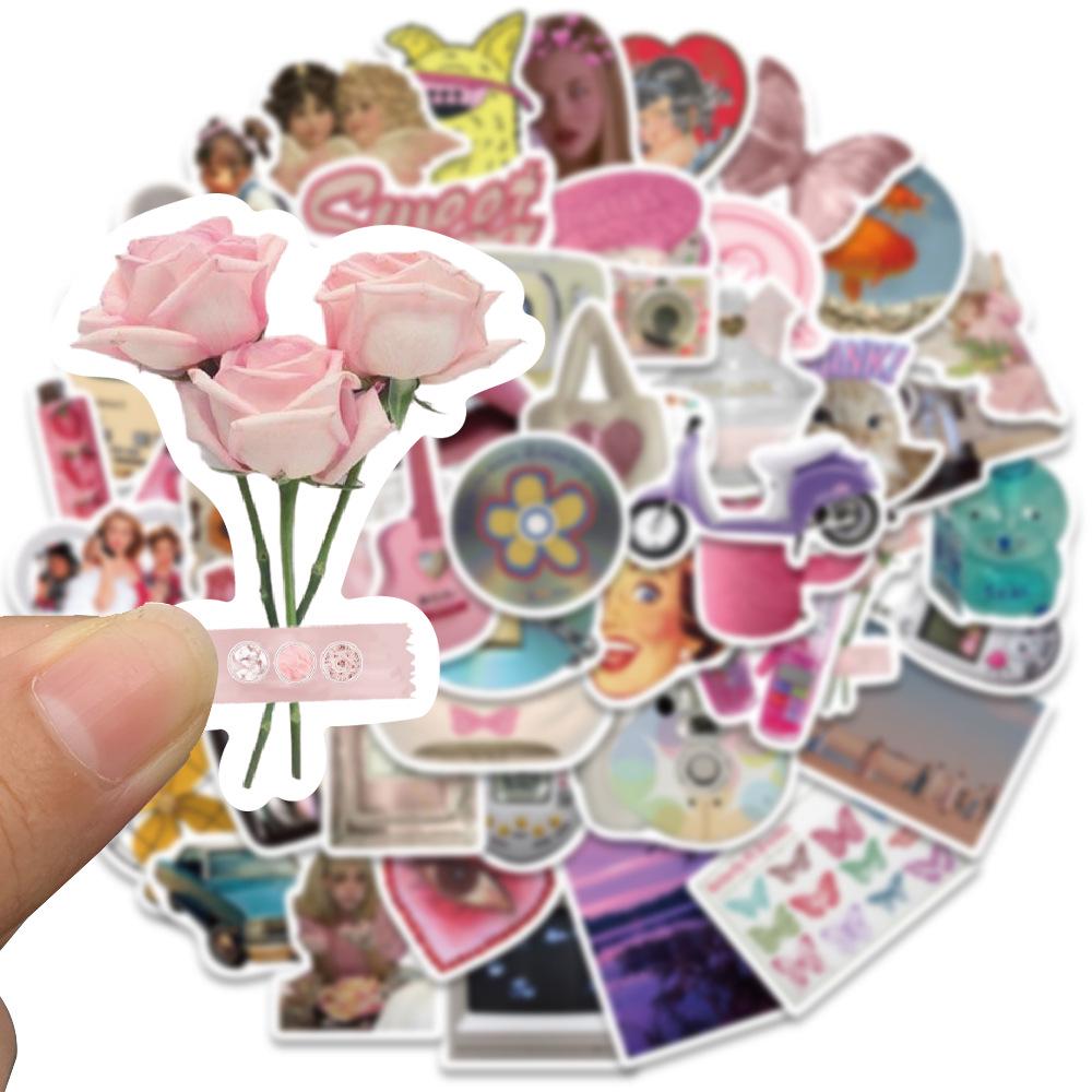 Y2K Style Kawaii Retro Graffiti Stickers for Laptop, Suitcase, and Phone.