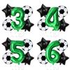 Soccer Birthday Balloon Kit Foil Football Air Globos 32inch Foil Number Balloons Kids Boys Sports Theme Party Favors Supplies