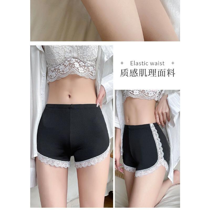 Safety Pants In and Out of Summer Women's Anti-slip Thin Ice Silk Lace Plus-size Three Point Stretch Slimming Leggings