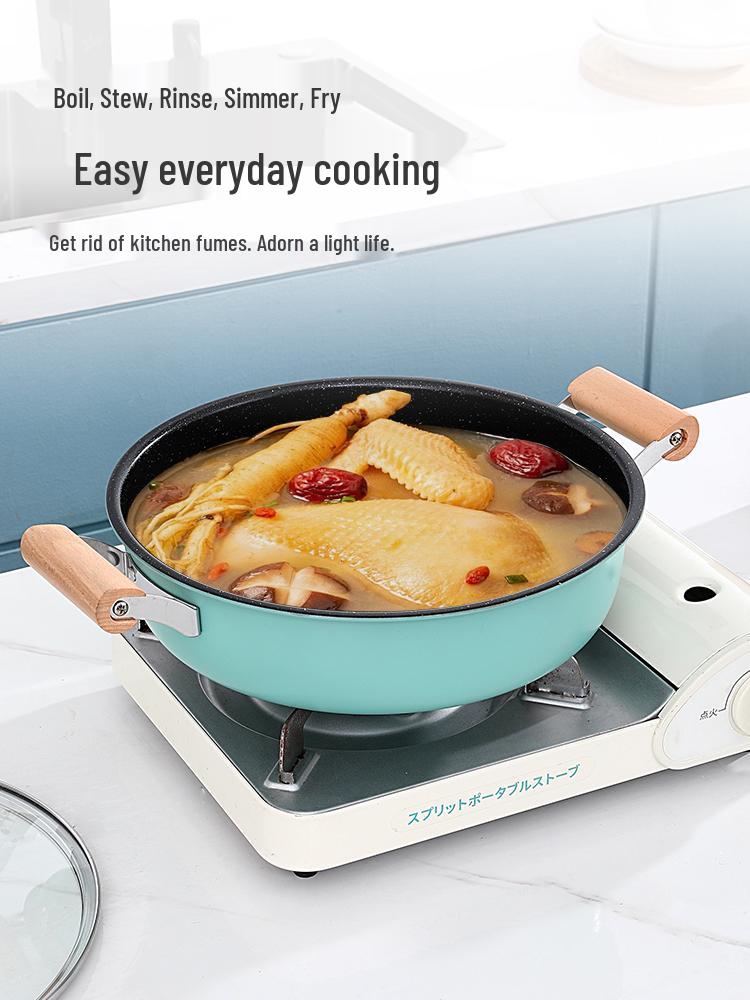Desui Maifan Stone Non-stick Double-Ear Soup Pot for Gas and Induction Cookers
