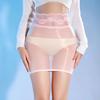 Sexy Women Ultrashort Skirt Thin Sheer See Through Erotic Mini Cute Skirt Tight Elastic Packet Hip Dance Skirts Oil Glossy Shiny