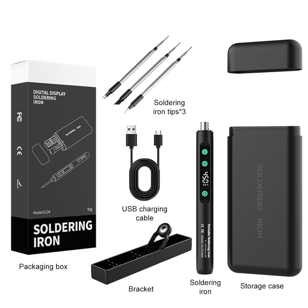 Wireless Electric Soldering Iron Kit 180-450 Temperature Adjustable Fast Charging Solder Iron Portable Soldering Repair Tool