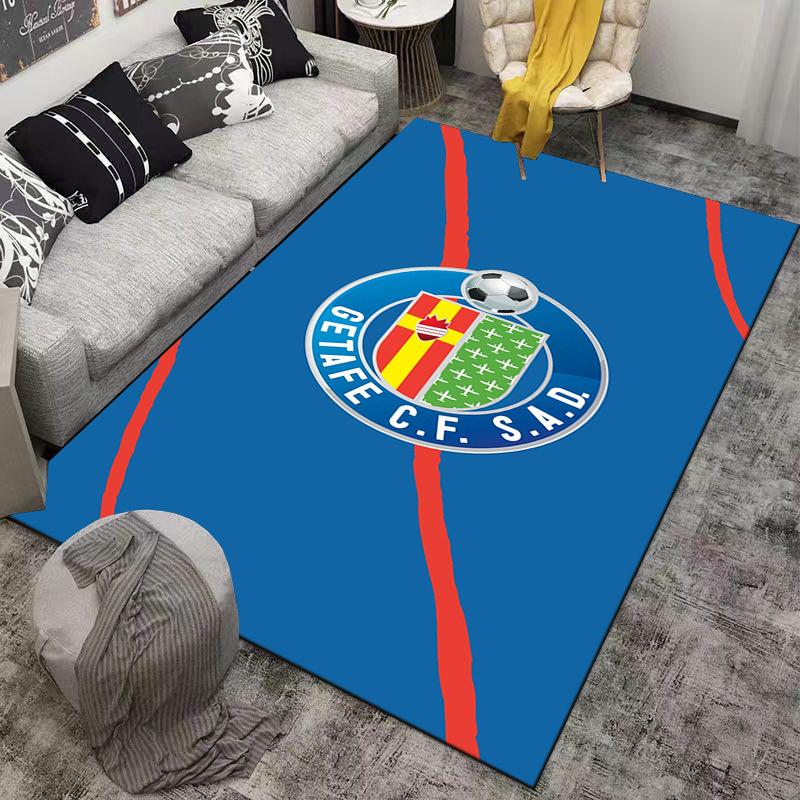 "Getafe CF Logo Carpet with Soccer Ball Design, Blue and Red Style" Suitable for use as an anti-slip for living room bedroom sofas