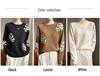 Women's French Style Round Neck Jacquard Wool Sweater - Loose Autumn/Winter Knit Pullover