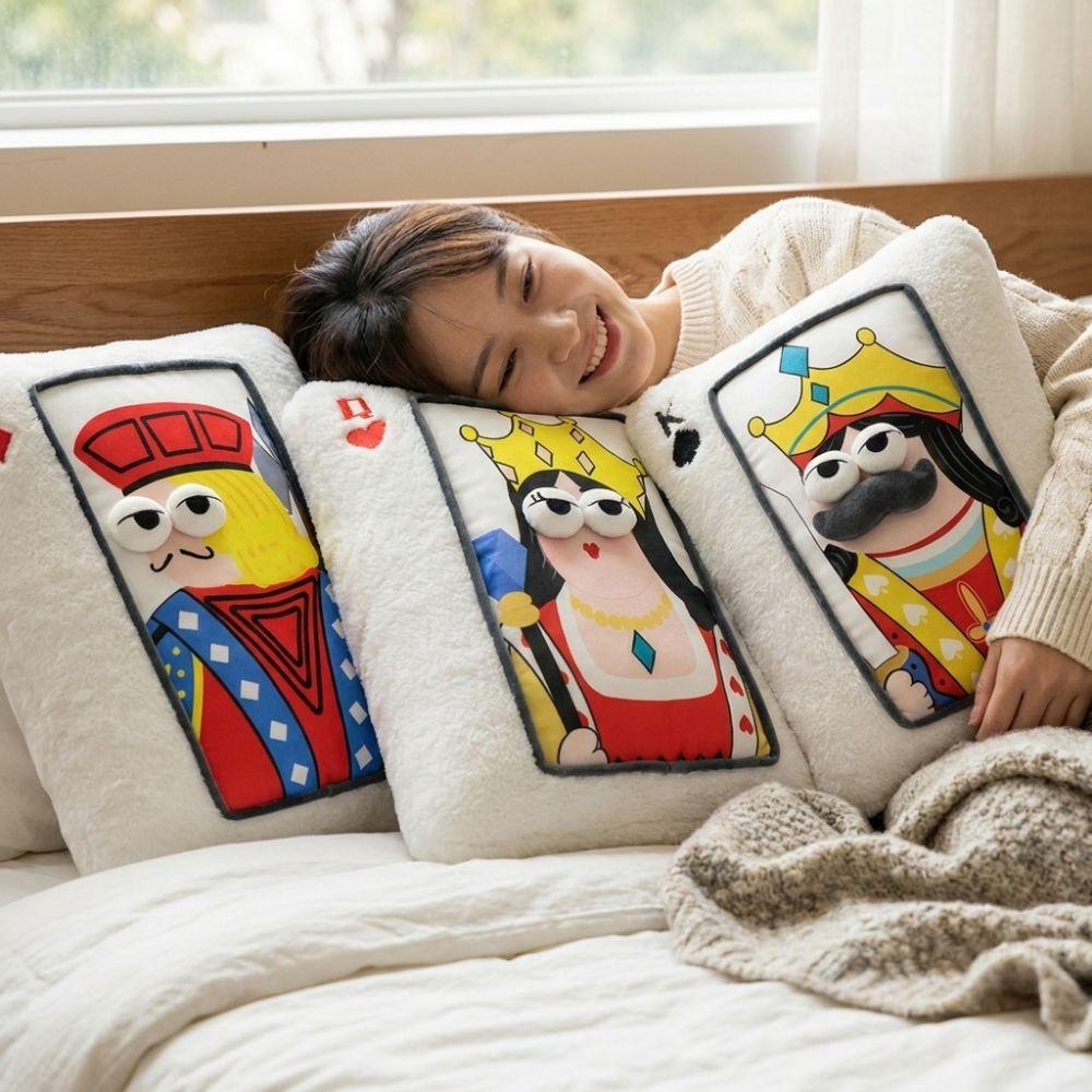 Square Shape Plush Embroidered Pillow Fluffy Texture Patchwork Pillow Holiday Gift