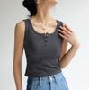 Q design niche threaded outerwear short top summer inner layer, sleeveless Korean camisole sexy tank for women's Instagram