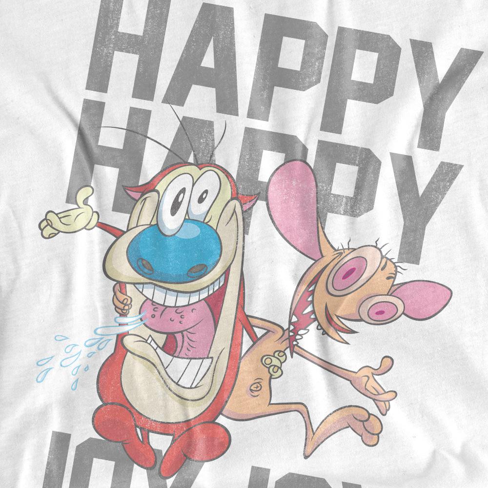 Ren & Stimpy Unisex Adult Happy Happy Joy Joy T-Shirt