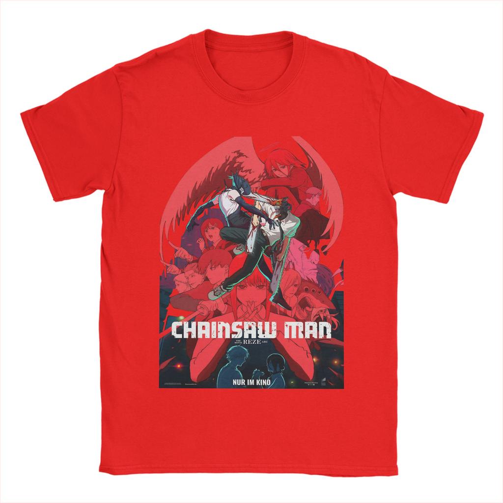 Anime Chainsaw Man T Shirt Kobeni Manga Denji Power Reze TShirts Short Sleeves Vintage Tops Summer Cotton Plus Size 5XL Clothes