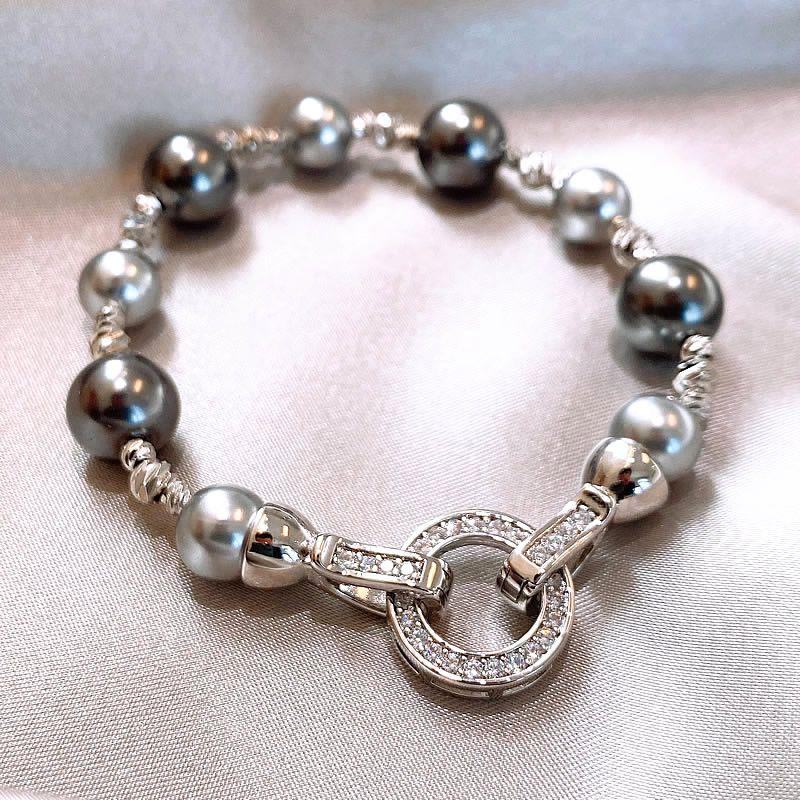 

Доступная Роскошь Барокко Причудливые Украшения для Рук Натуральный Жемчуг Grey Easiest for match Pearl Bracelet