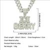 European and American Hiphop Hip-hop Street Dance Splicing Full Diamond Letter Pendant, Wide Cuban Chain Men's Domineering Necklace