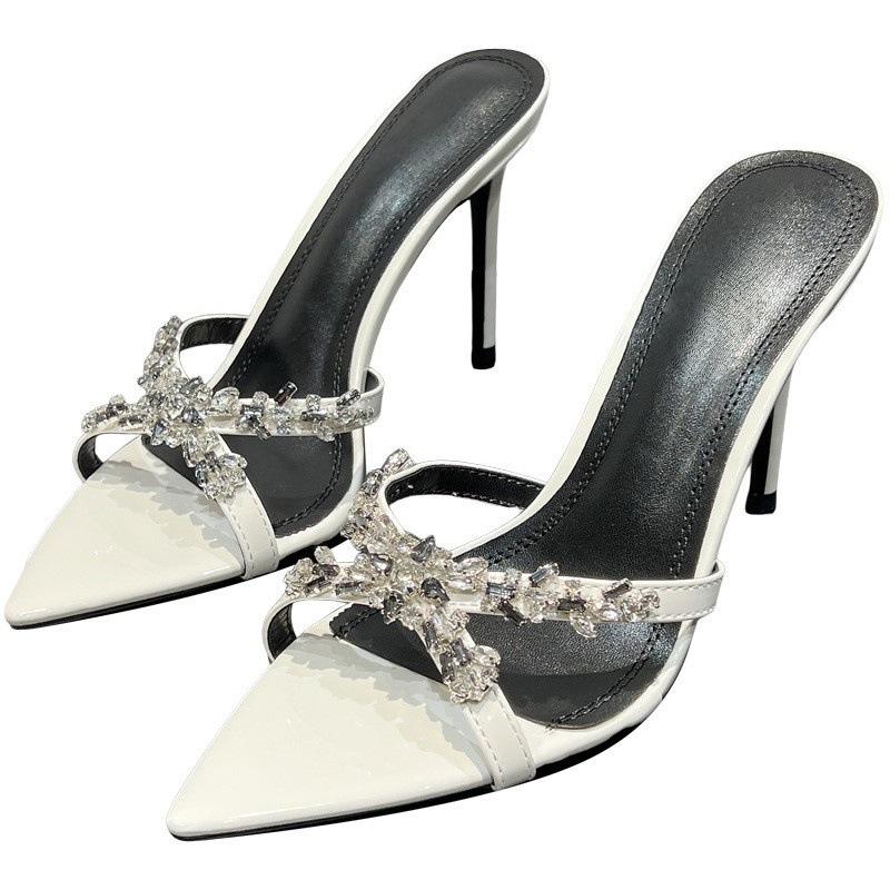Pointed Rhinestone Slippers Women's 2025 Summer Royal Sister Sexy High Heels Beautiful High Heel Sandals