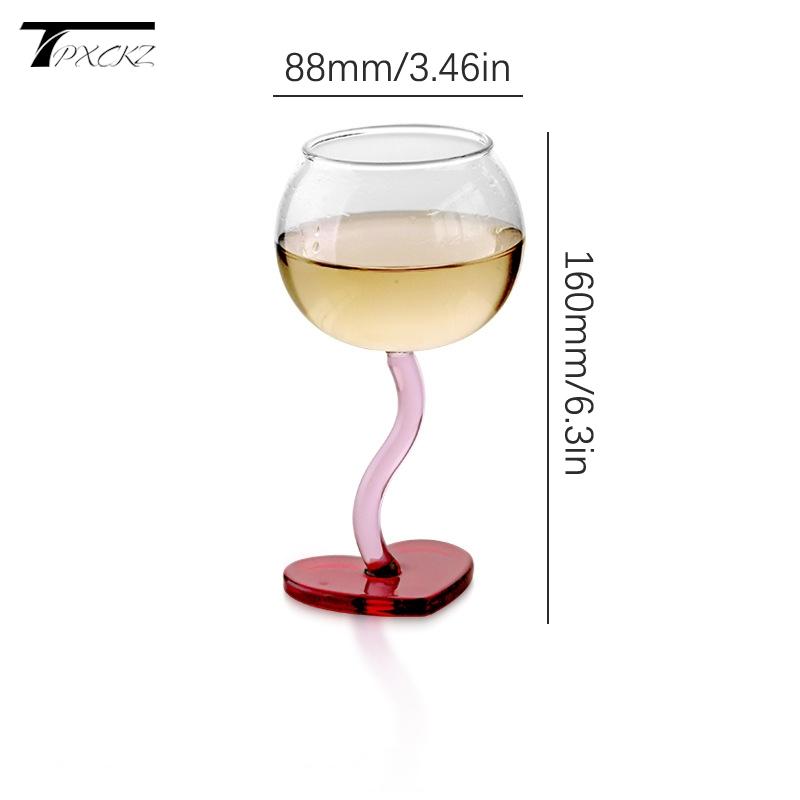 Heart Shape Glass Goblet Mug Champagne Wine Cup High Borosilicate Glass Heat-resistance Cocktail Glass Valentine's Day Gift