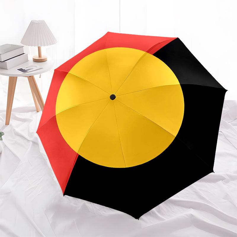 Aboriginal Flag, Indigenous Australia Automatic Opening and Closing, 8 rib Structure Portable Umbrella, Suitable for Men and Women in All Se