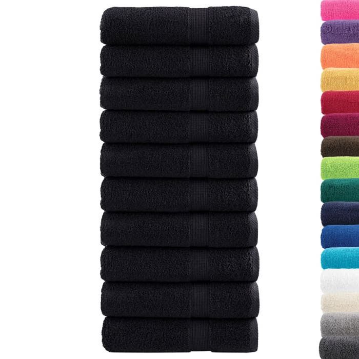 VidaXL Essuie-mains de Qualité Supérieure 10 pcs, Serviettes de Bain, Serviettes à Main, Débarbouillettes de Salle de Bain, 137427