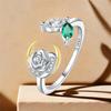 copper 30 Styles Beautiful Flowers Opening Rings Ideal For Women Adjustable Finger Ring Personality Jewellery Party Gifts