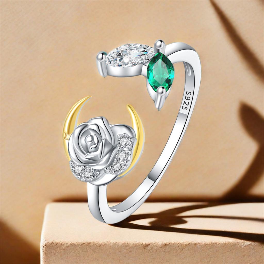 copper 30 Styles Beautiful Flowers Opening Rings Ideal For Women Adjustable Finger Ring Personality Jewellery Party Gifts