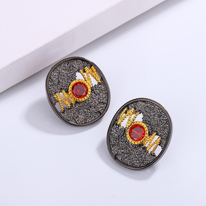 Изысканные Французские Ретро Цветочные Матовые Овальные Серьги Легкая Роскошь Высокое Качество Нишевый Дизайн Темперамент Модные Преувеличенные Женские