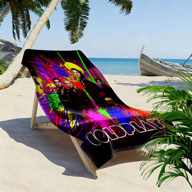 Coldplay POSTER Beach Towel, Large Soft Quick Dry Towel for Beach Camping Swimming