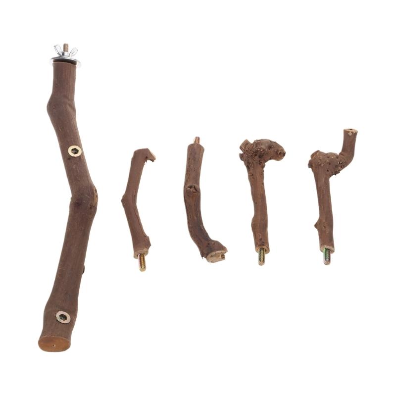 Bird Perch Natural Wood Stand Parakeet Toys Bird Cage Perches Accessories for Parakeets Senegal Parrots Mini Macaws