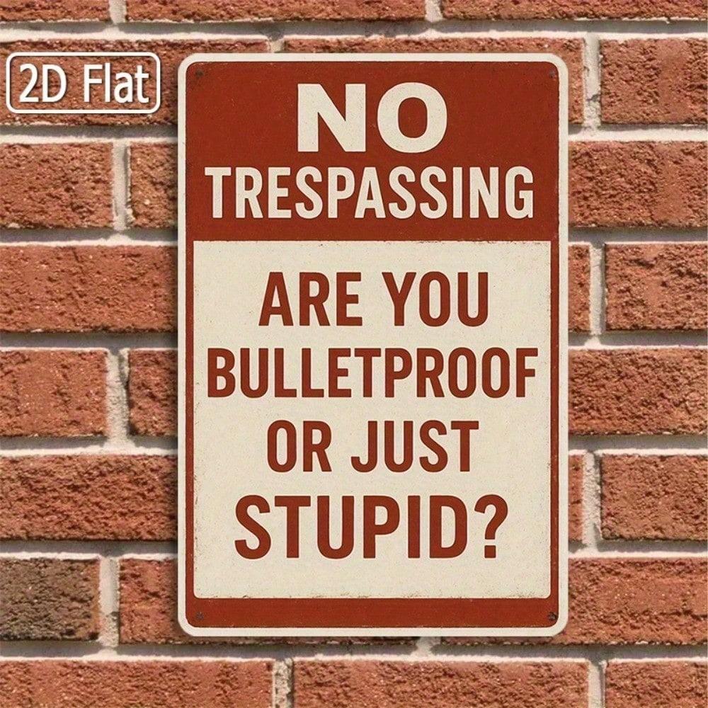 Warning Sign Metal Wall Decor Vintage Tin Plaque 8x12 Inches Humorous Quote Rustic Art