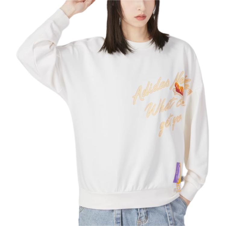 Adidas Neo Sweatshirts Women's Ecru Crew Neck Moderate Regular IA6771