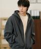 Jemut Wise Overfit Two-Way Zip-Up Hoodie Charcoal Kjhd2594